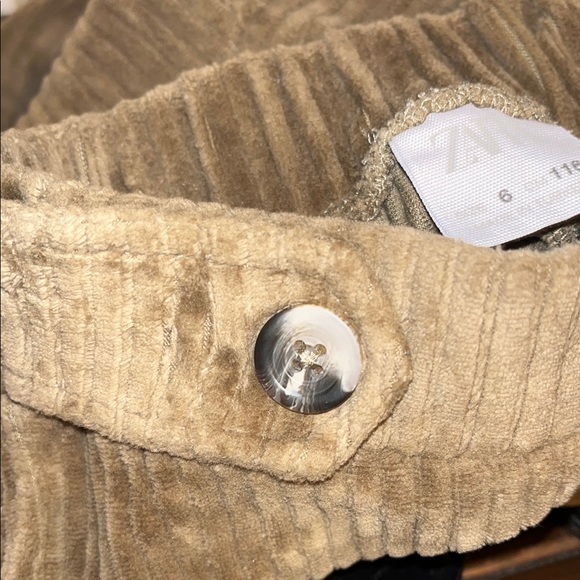 Zara Brown soft Corduroy Wide-Leg Pants Girl 6 - Picture 4 of 6